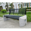 Stone park furniture metal and stone garden bench